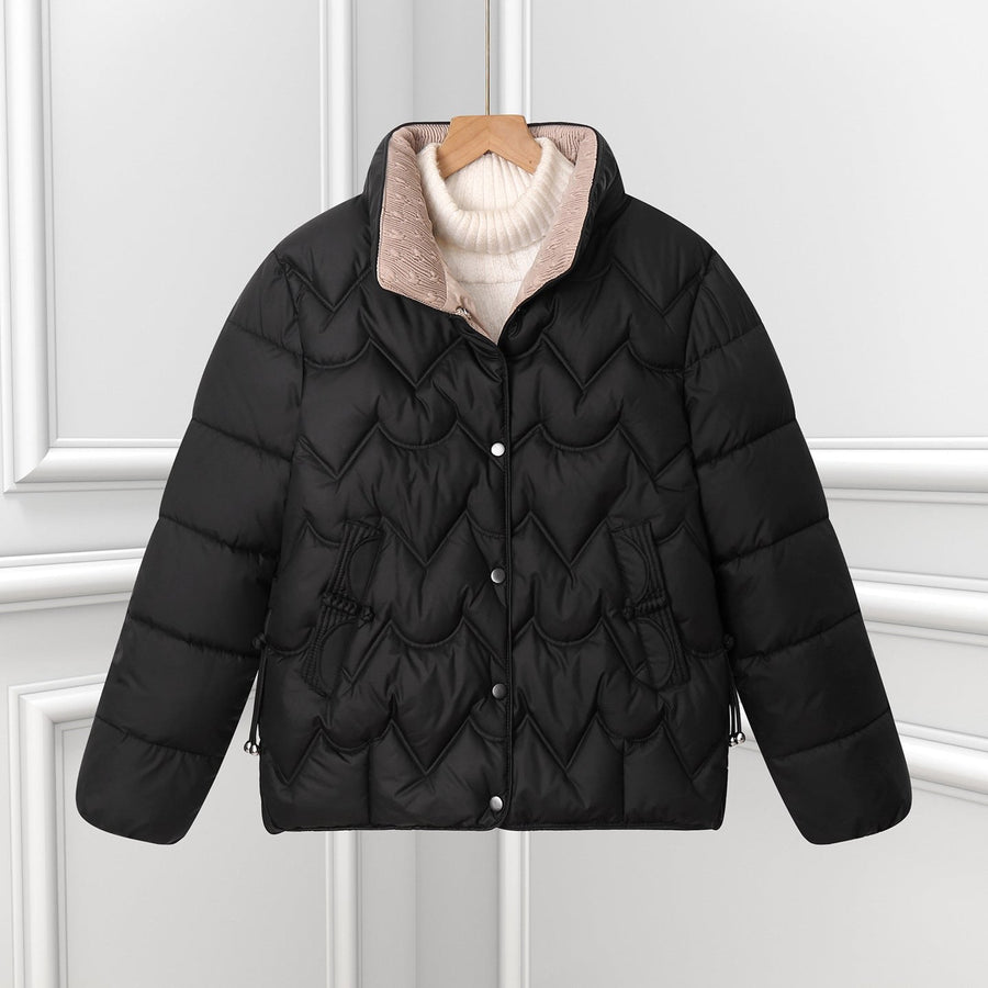 Violet Jacket with Zip Front and Pockets in Black