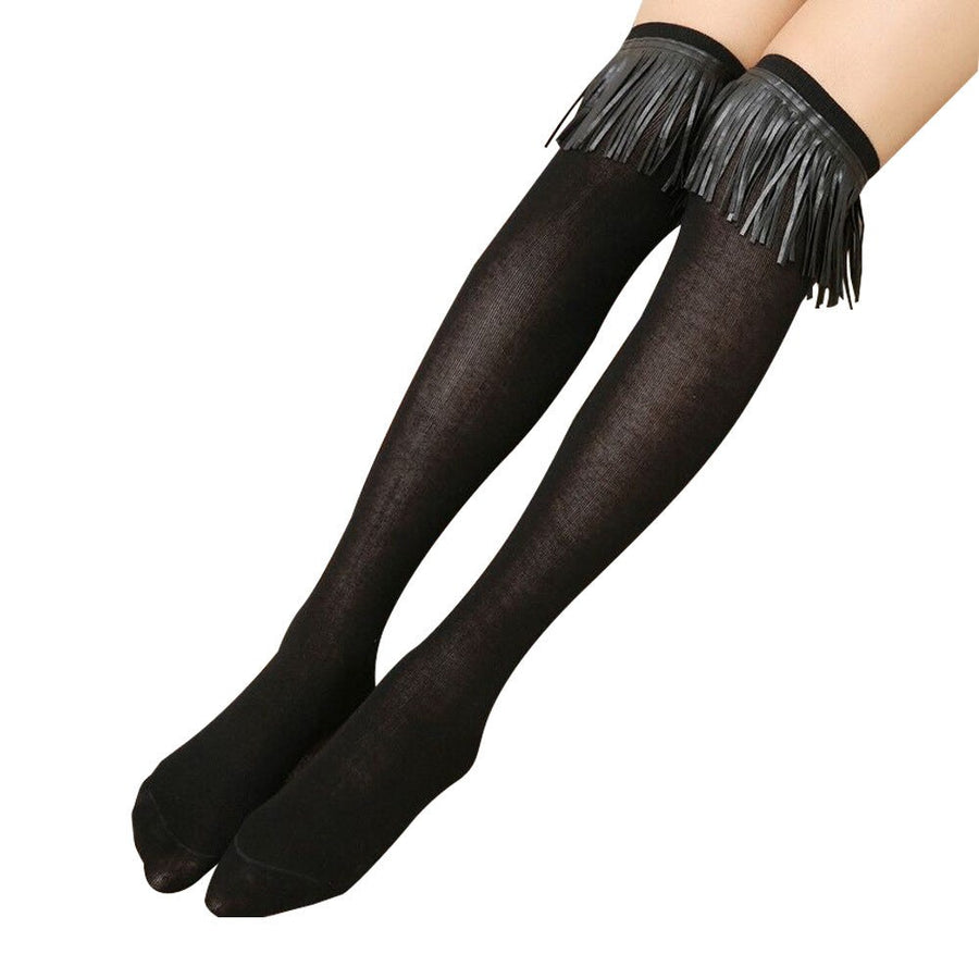 Violet Knee-High Socks in Black