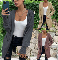 Violet Knit Cardigan with Pockets