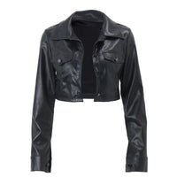 Violet Leather Jacket in Black