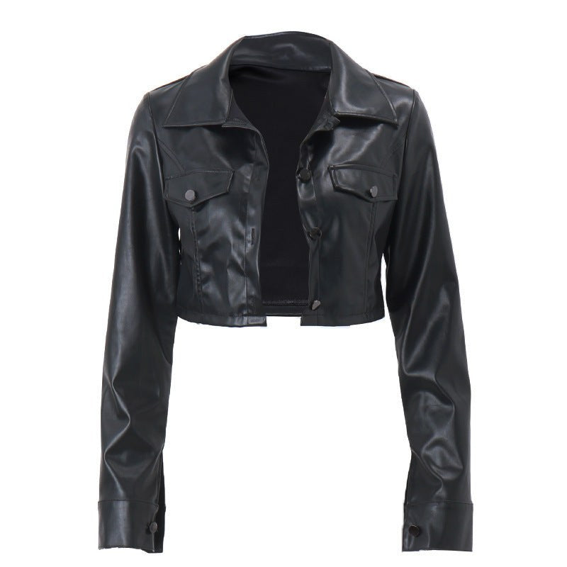 Violet Leather Jacket in Black