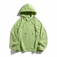 Violet Lightweight Jacket with Hood in Green