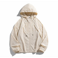Violet Lightweight Jacket with Hood in Khaki