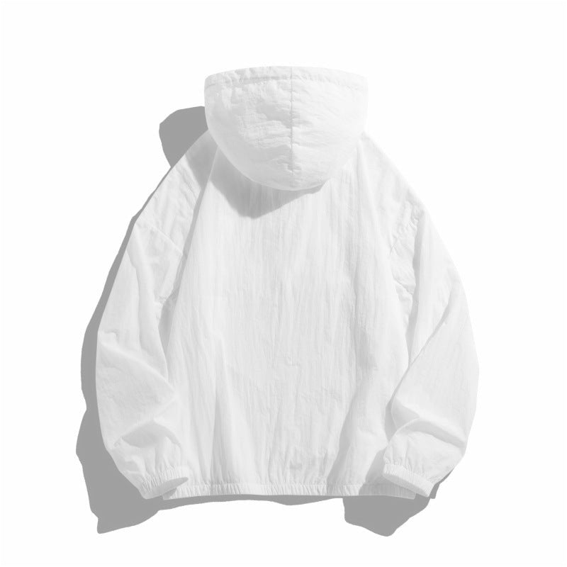 Violet Lightweight Jacket with Hood in White
