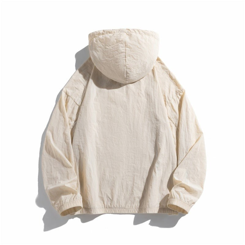 Violet Lightweight Jacket with Hood in White
