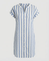 Vita Airy Linen Blend Dress in Navy