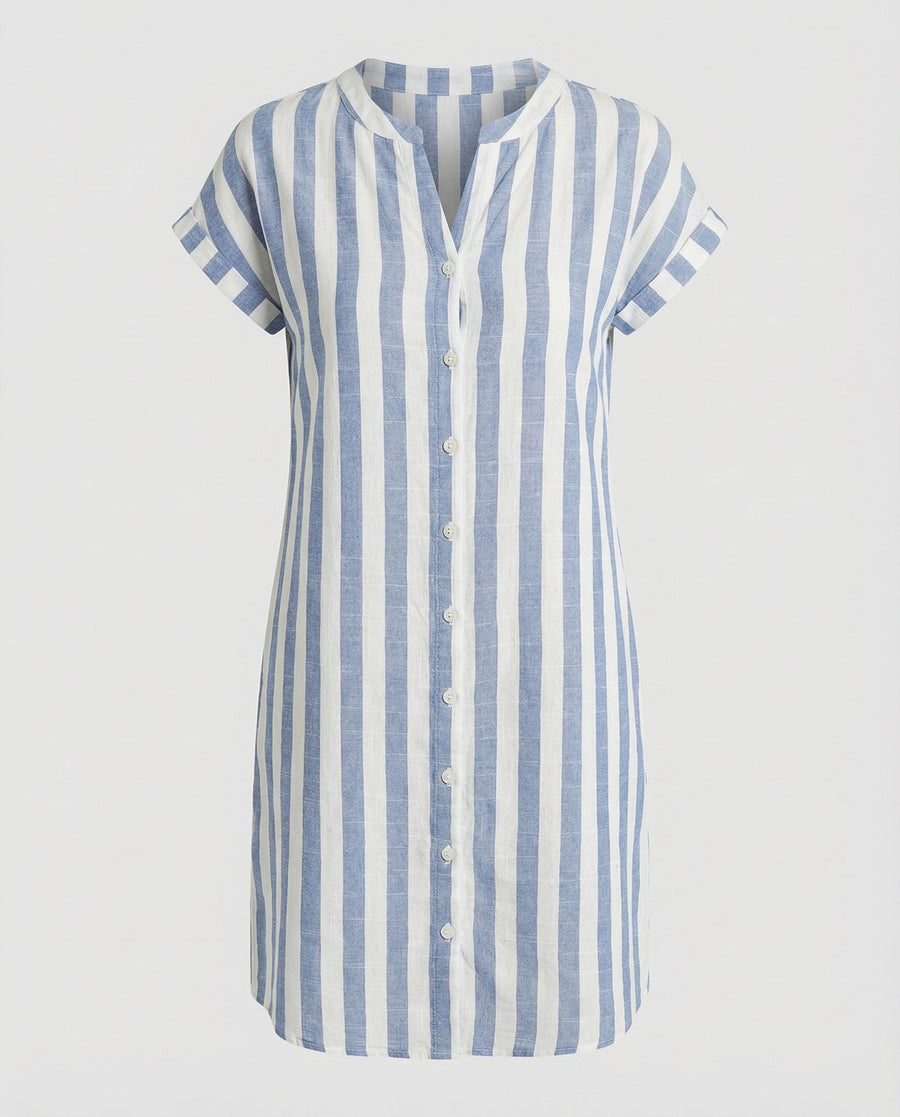Vita Airy Linen Blend Dress in Navy