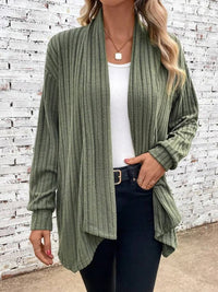Vita Casual Knit Cardigan in Olive Green