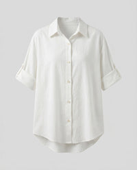 Vita Elegant Linen Blouse with Fitted in White