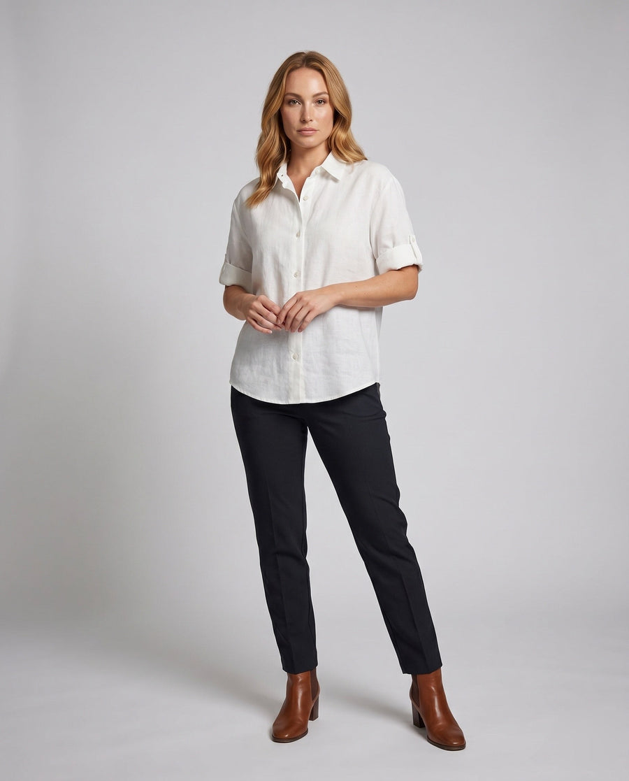 Vita Elegant Linen Blouse with Fitted
