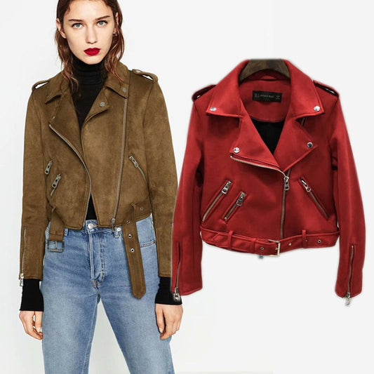 Vita Leather Jacket with Zip Front