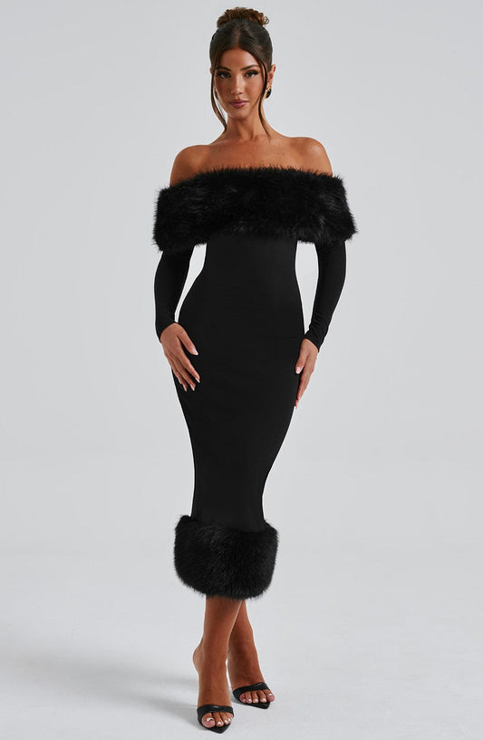 Edie Midi Dress-Black