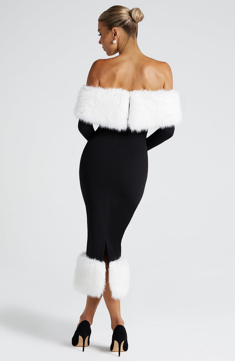 Edie Midi Dress – Black/White