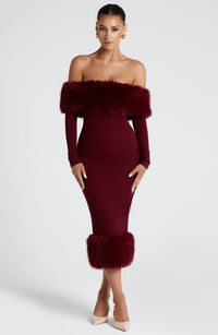 Edie Midi Dress – Wine