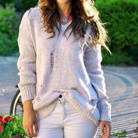 Viveca Casual Knit Sweater in Apricot