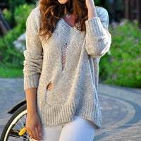 Viveca Casual Knit Sweater in Light Apricot