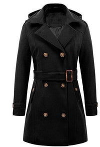 Viveca Elegant Belt with Button Front and Belted in Black