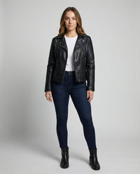 Viveca Elegant Leather Jacket in Black