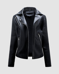 Viveca Elegant Leather Jacket in Black