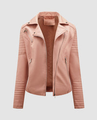 Viveca Elegant Leather Jacket in Pink