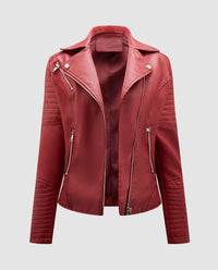 Viveca Elegant Leather Jacket in Red