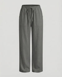 Viveca Relaxed Linen Trousers in Grey