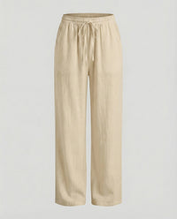 Viveca Relaxed Linen Trousers in Khaki