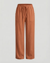 Viveca Relaxed Linen Trousers in Orange