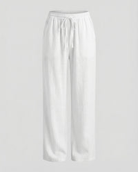 Viveca Relaxed Linen Trousers in White