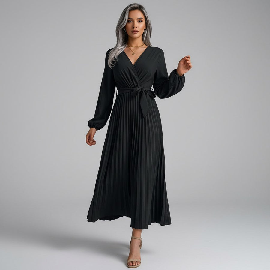 Vivienne Wrap Maxi Dress in Charcoal