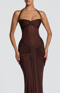Zelie Maxi Dress – Plum Brown