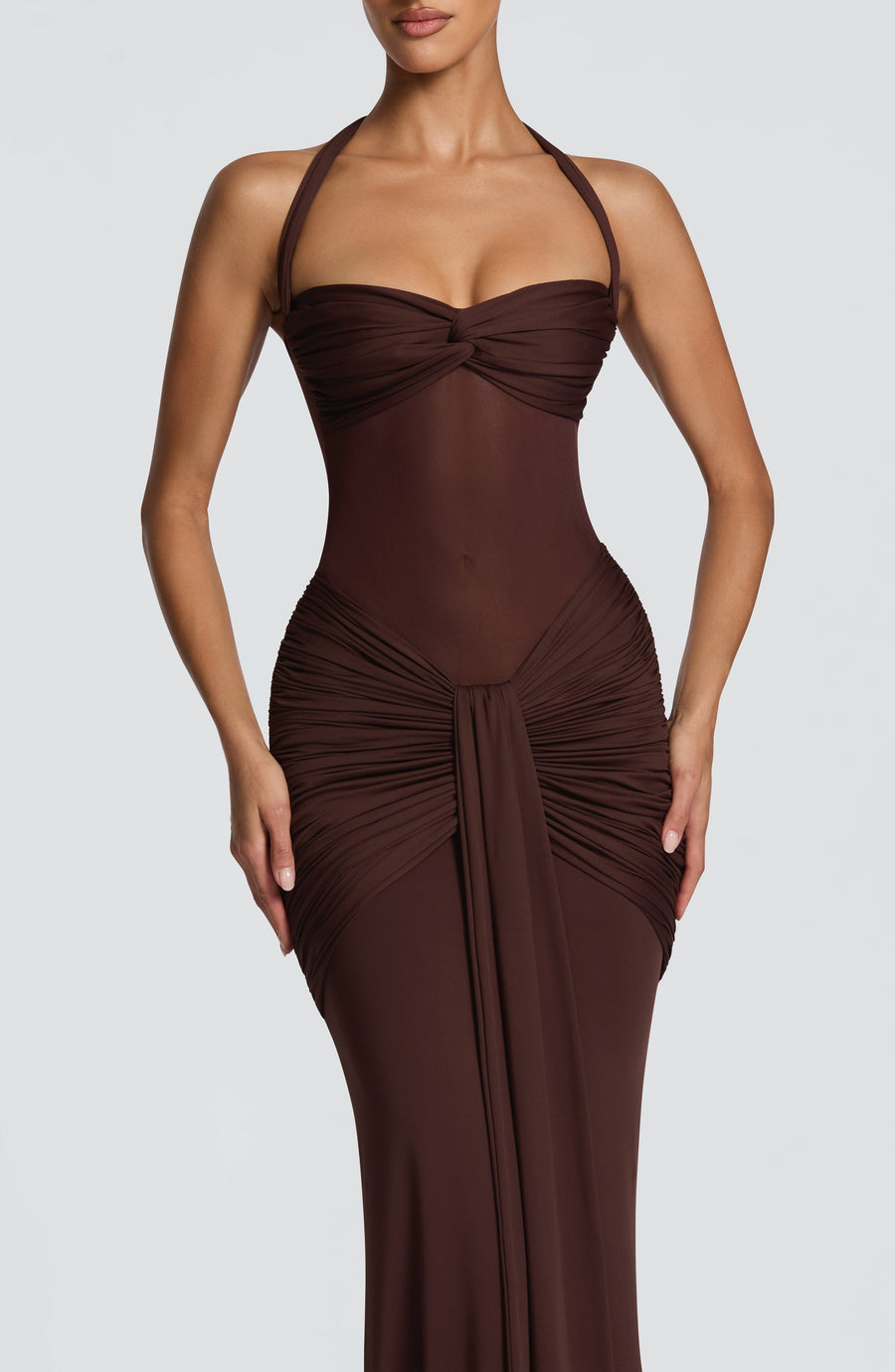 Zelie Maxi Dress – Plum Brown