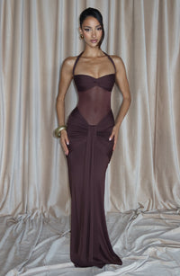 Zelie Maxi Dress – Plum Brown