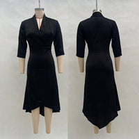 Vordaine Women's Wrap Midi Dress in Black