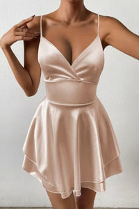 Vorrelle Women's Cocktail Party Dress Mini in Apricot