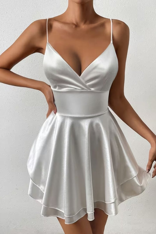 Vorrelle Women's Cocktail Party Dress Mini in White