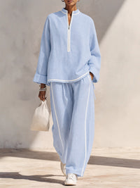 Vorrinda Women's Linen Two Piece Set Wide Leg