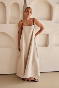 Vorrindel Women's Linen Summer Maxi Dress in Cream
