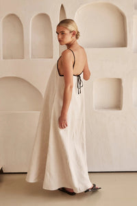Vorrindel Women's Linen Summer Maxi Dress in Cream