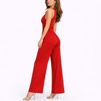 Women's Sleeveless Jumpsuit Wide Leg V-Neck