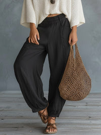 Vyndora Women's Linen Two Piece Set Knit Top & Pants