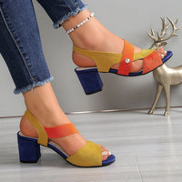 Vyndra Women's Strappy Block Heel Sandals in Orange