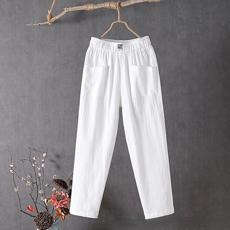 Eva | Women's Relaxed Fit Elastic Waist Trousers
