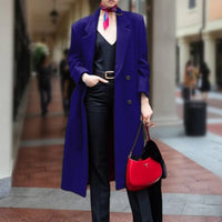 Wanda Elegant Coat with Button Front in Blue