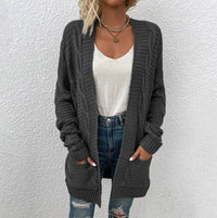 Wanda Knit Cardigan with Pockets in Dark Grey