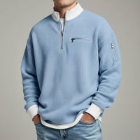 Warren Waffle Knit Sweater in Carolina Blue
