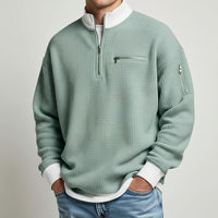 Warren Waffle Knit Sweater in Sea Foam