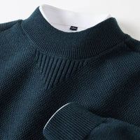 Wellington Textured Knit Sweater in Blue Green