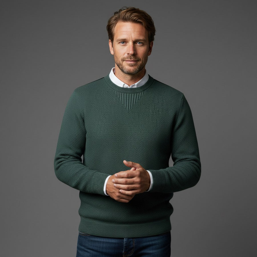 Wellington Textured Knit Sweater in Sea Foam