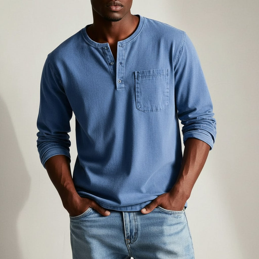 Westmont Henley Shirt in Carolina Blue